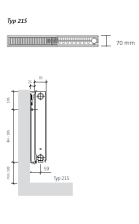 Purmo Plan Ventil Compact Mittelanschluss Typ 21S, Bauhöhe:600mm