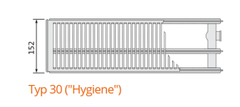 Purmo Ventil Compact Hygiene Typ 30, Bauhöhe:900mm