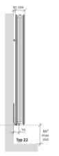Purmo Kompaktheizkörper Vertikal TYP22 Bauhöhe 1950mm