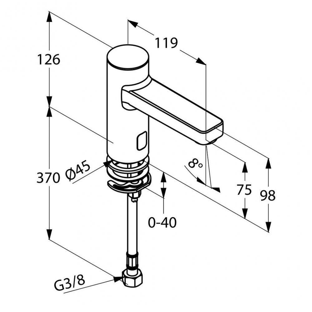 Kludi Zenta E Elektronisches Standventil Kaltwasser DN 15 230Volt