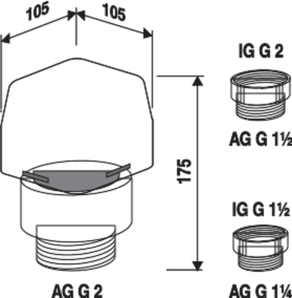 SANIT ventilair active mit Gewindeanschlüssen