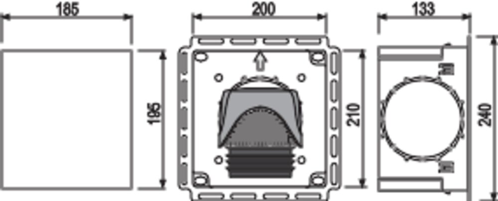 SANIT Wandeinbaukasten flächenbündig mit Rohrbelüfter DN 70-100