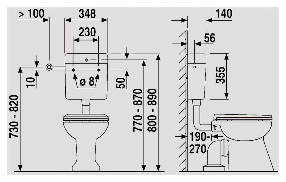 SANIT Spülkasten junior (6L) tiefhängend mit Eckventil bahamabeige