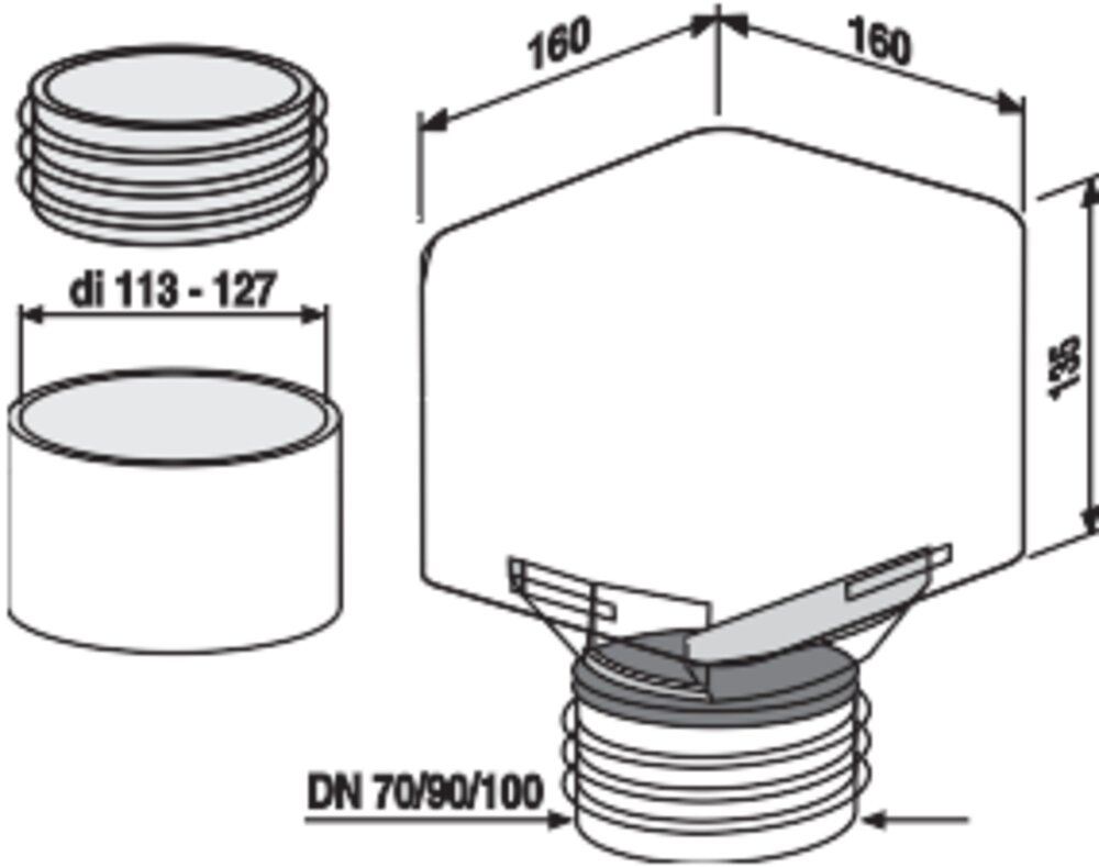 SANIT Rohrbelüfter ventilair Außenbereich tonrot unbeheizt