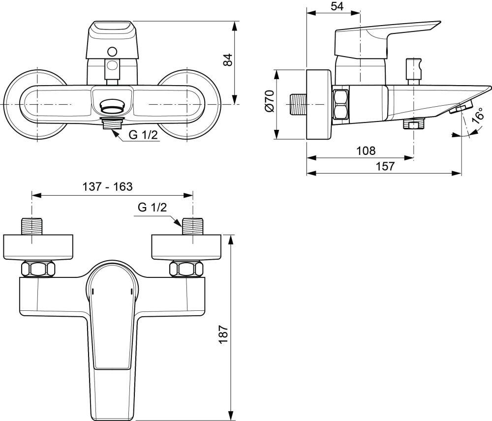 Ideal Standard Tesi Badearmatur AP
