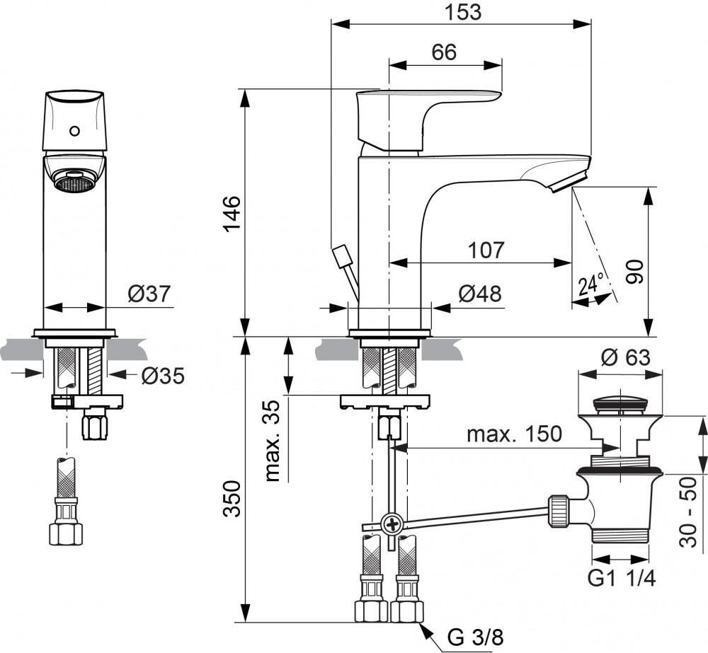 Ideal Standard Connect Air Waschtischarmatur Slim