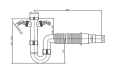 SANIT Rohrgeruchverschluss G1 1/2x40/50 flexibel Schlauch und 2x Geräteanschluss
