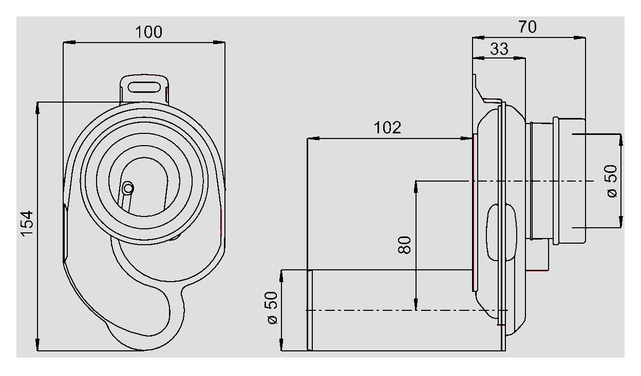 SANIT Urinal Absaug- Geruchsverschluss 500 DN50/50 waagerecht
