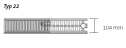 Purmo Ventil Compact Mittelanschluss Typ 22, Bauhöhe:500mm