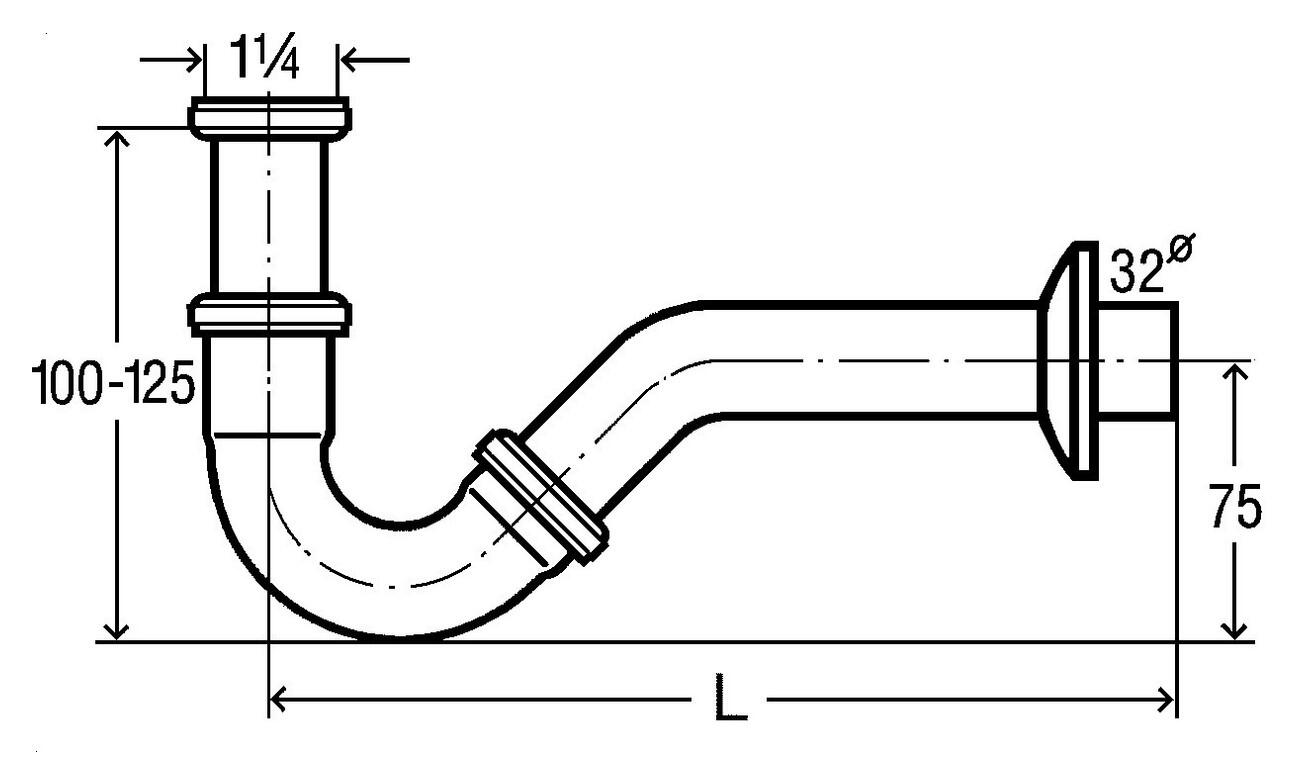 Viega Bidet-Geruchsverschluss 5535 in G1 1/4 x G1 1/4