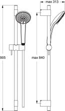 Ideal Standard Brausekombination 900 mm M3 mit 3-Funktionshandbrause Idealrain Pro