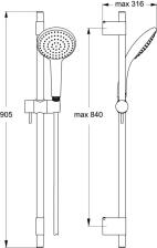 Ideal Standard Brausekombination 900 mm L1 mit 1-Funktionshandbrause Idealrain Pro
