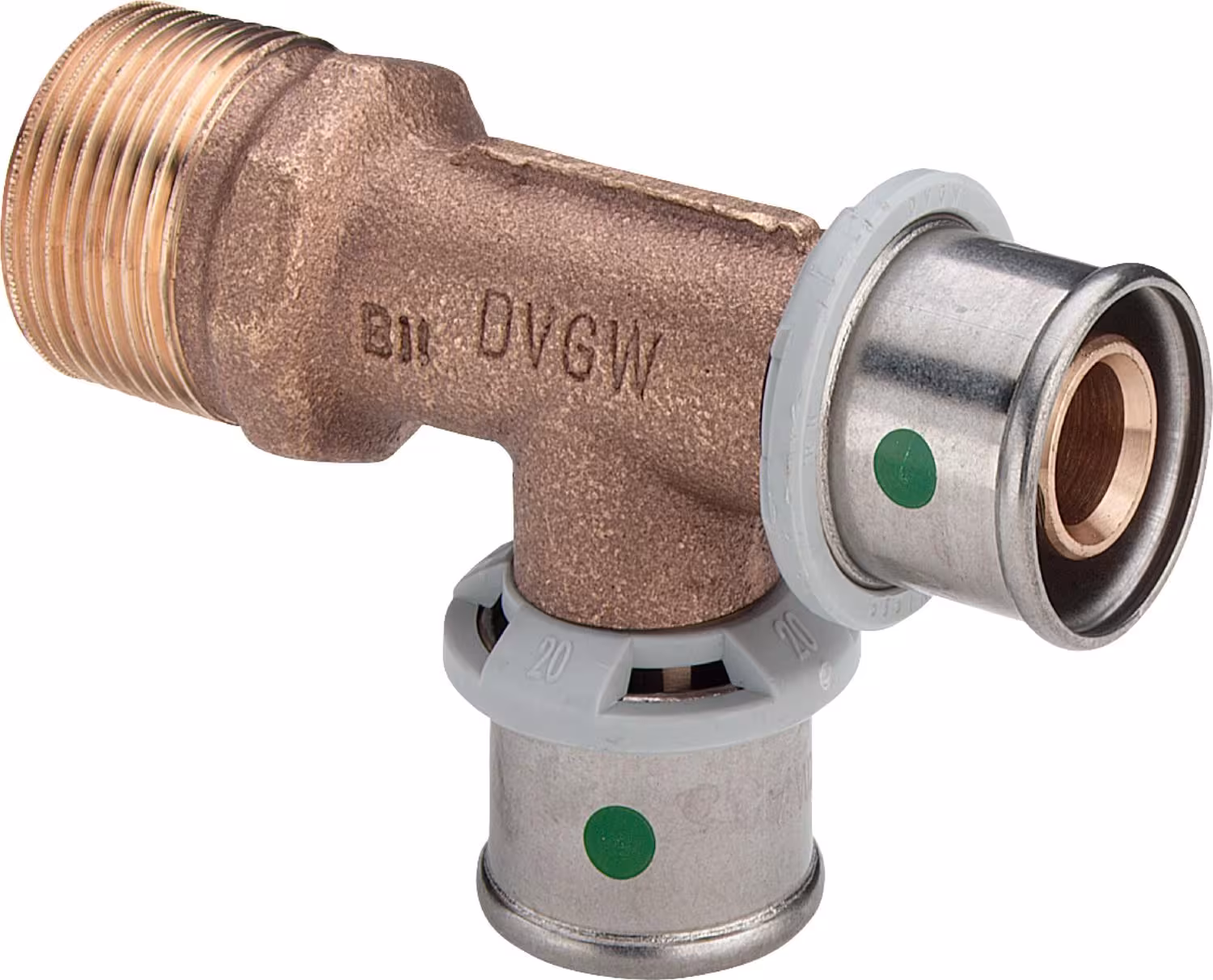 VIEGA T-St&uuml;ck 3/4" AG x 16 x 16mm, Rotguss