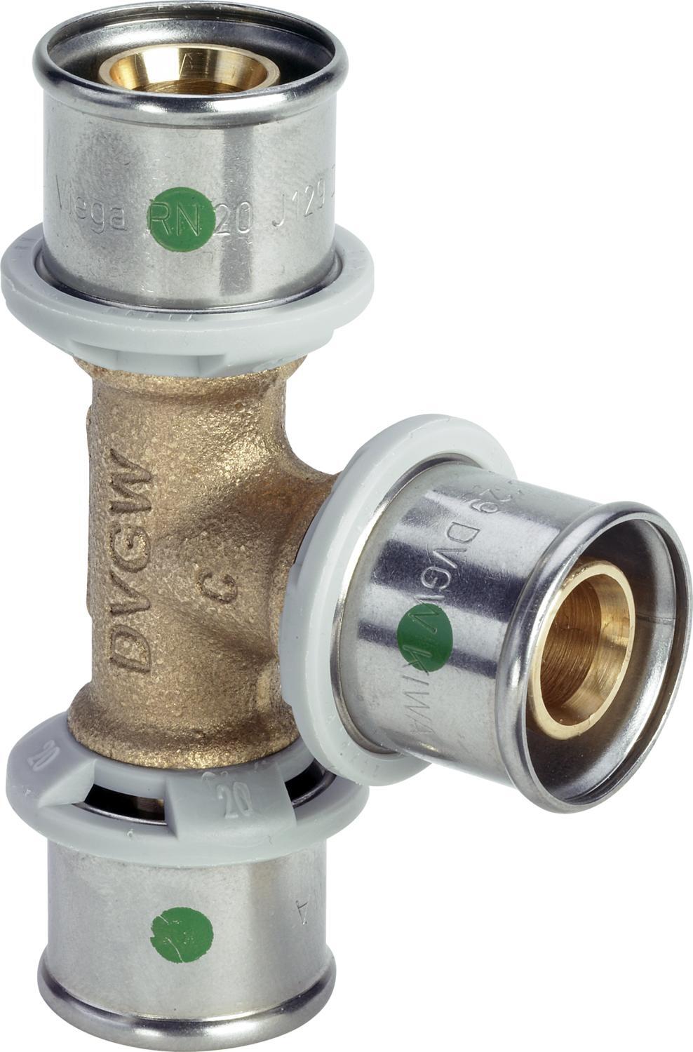 VIEGA T-St&uuml;ck 16mm, Rotguss