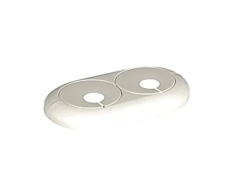 Fr&auml;nkische Rohrwerke Doppelrosette f&uuml;r Rohrau&szlig;endurchmesser 15 mm mit variablem Lochabstand von 35 - 58 mm, wei&szlig;, 1 St&uuml;ck, 75915800