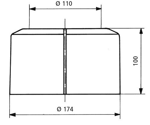 Sanit Abdeckrosette zweiteilig DN100 - Abmessungen