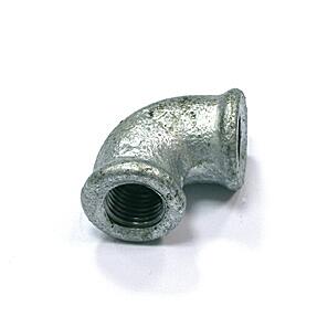 Temperguss verzinkt Winkel 90 90 Grad, mit 2 IG