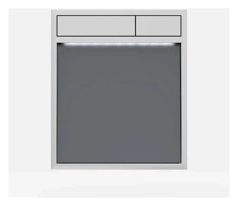SANIT Bet&auml;tigungsplatte LIS mit Beleuchtung Grundplatte Glas anthrazit Tastenpaar chrom hochglanz