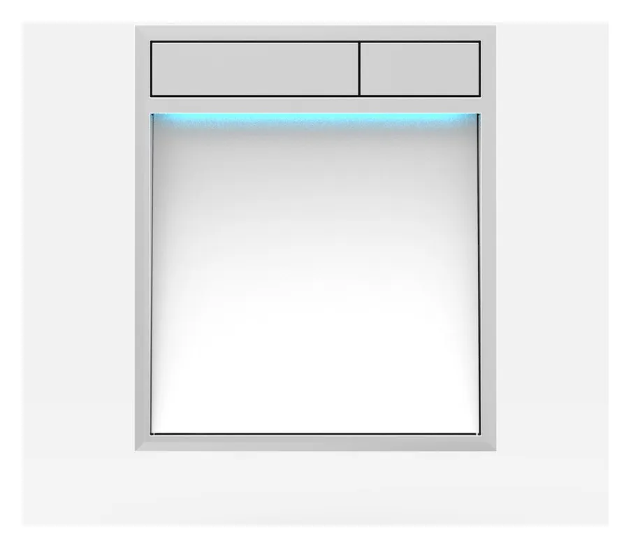 SANIT Bet&auml;tigungsplatte LIS mit Beleuchtung Grundplatte Glas weiss Tastenpaar chrom hochglanz