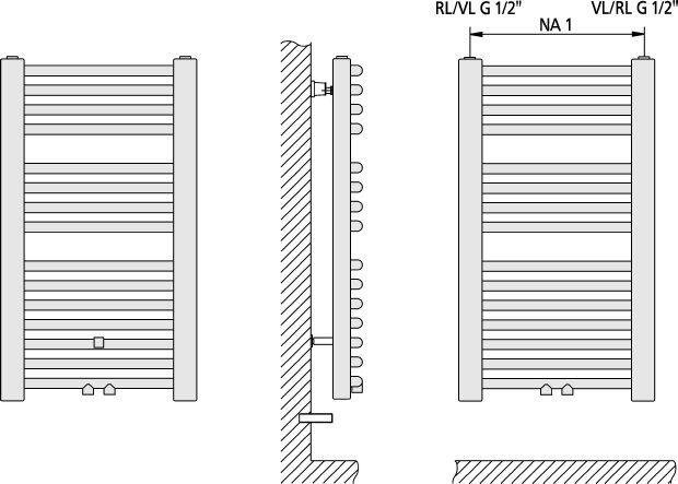 Kermi Basic-50 Badheizkörper weiß gerade