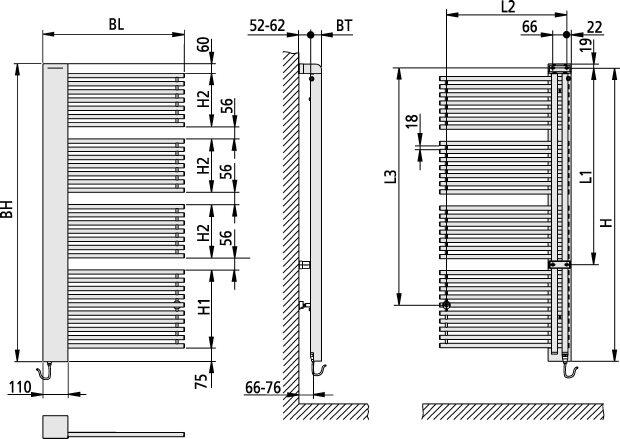 Kermi Badheizkörper Credo-Half-E Elektroheizkörper