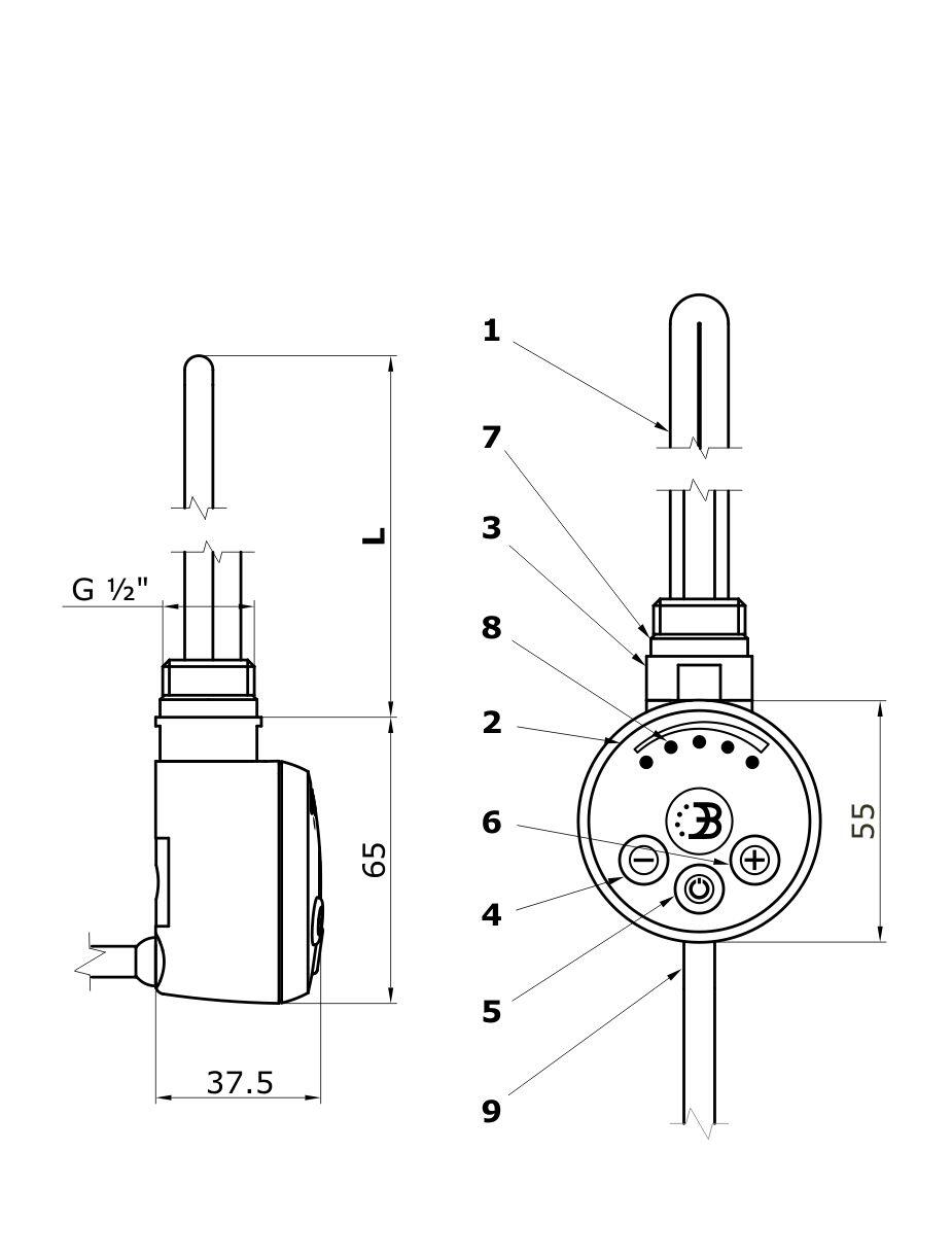 MERT Regler MEG inklusive Heizstab mit Stecker