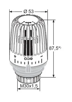 Heimeier Thermostat-Kopf K-eco wei&szlig; RAL 9016
