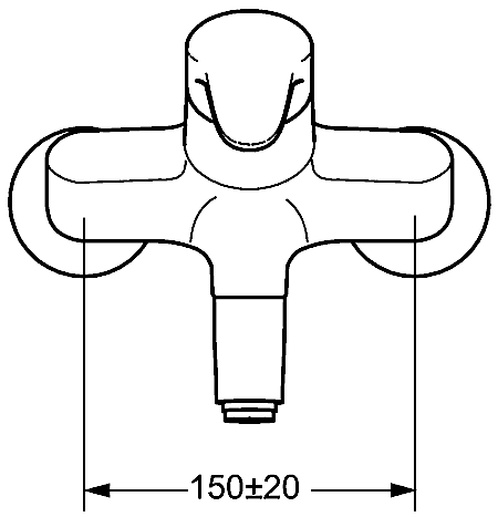 HANSAMIX Waschtisch-Einhand-Wandbatterie, DN 15 Ausladg. 171mm