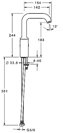 HANSAPRIMO Waschtisch-Einhand-Einlochbatterie, DN 15 hoher Auslauf ohne Ablaufgarnitur