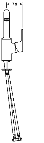 HANSAPRIMO Waschtisch-Einhand-Einlochbatterie, DN 15 hoher Auslauf ohne Ablaufgarnitur