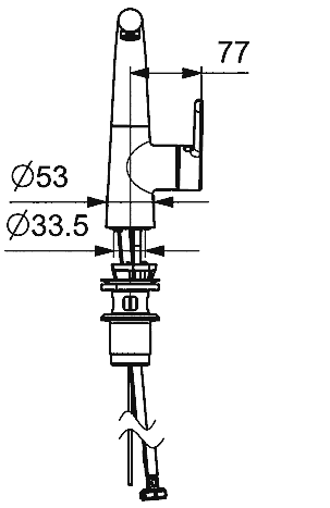 HANSADESIGNO Waschtisch-Einhand-Einlochbatterie, DN 15 schwenkbarer Auslauf