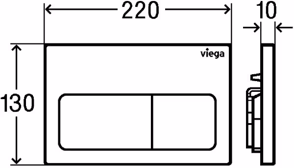 Viega Set Prevista Dry 771973 WC Vorwandelement 112cm inkl. Visign Life 5 Platte Wei&szlig;