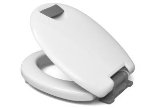 HARO WC-Sitz Haromed Med Softclose weiss, Grifffarbe grau, Sitzerhöhung 5cm