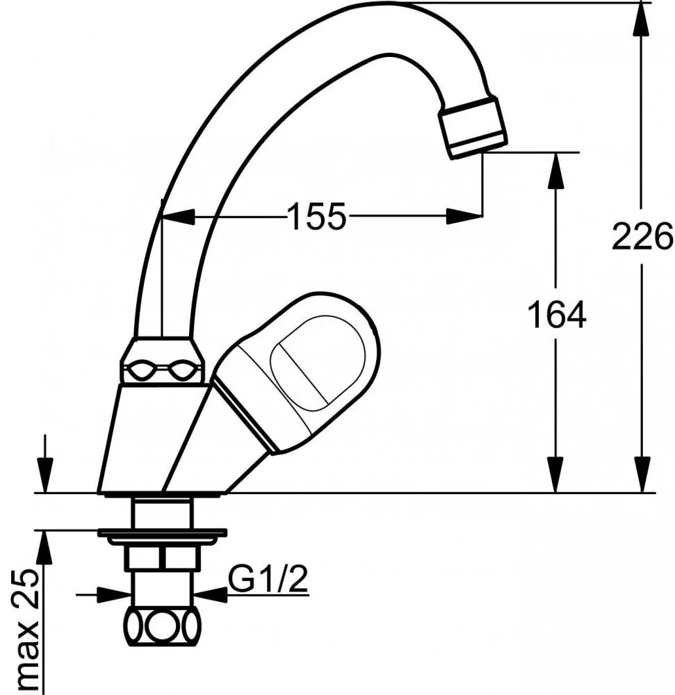 Ideal Standard Alpha Standventil mit hohem Auslauf