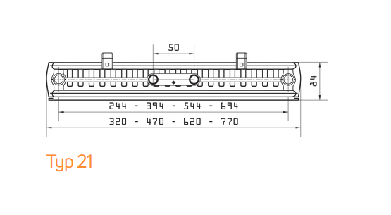 Purmo Dekorativheizkörper Faro V TYP21 Bauhöhe 2100mm