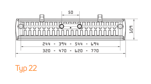Purmo Dekorativheizkörper Faro VTYP22 Bauhöhe 2100mm
