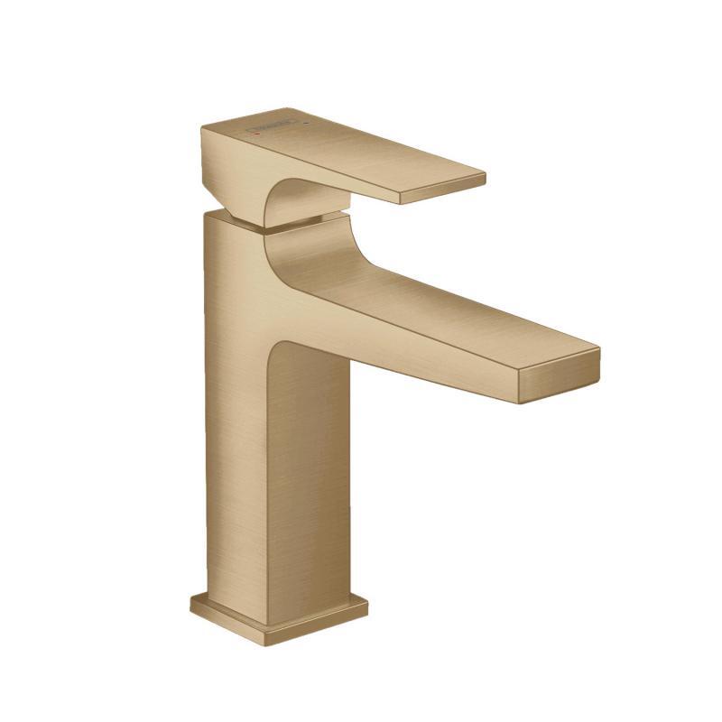 Hansgrohe Metropol Einhebel-Waschtischmischer 110 mit Hebelgriff und Push-Open Ablaufgarnitur Bronze geb&uuml;rstet