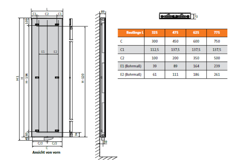 Purmo Dekorativheizkörper Tinos E Elektroheizkörper