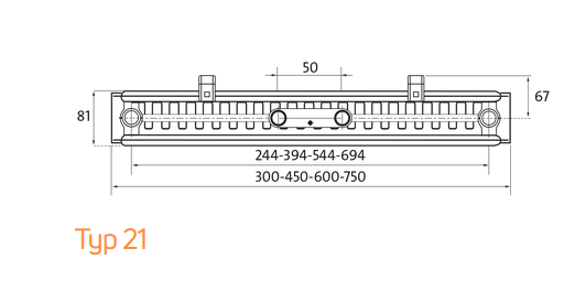 Purmo Kompaktheizkörper Vertikal TYP21 Bauhöhe 2100mm