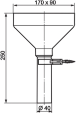 SANIT Anschlussrohr mit Auffangtrichter für Leckwasser d:40 x 250 mm