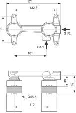 Ideal Standard Unterputz-Bausatz 1 für Einhebel-Wand-Waschtischarmaturen