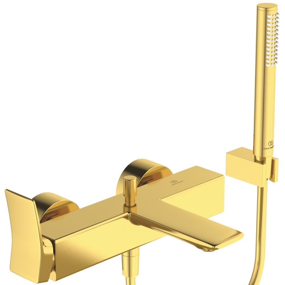 Ideal Standard Check Badearmatur AP mit Brause-Set Brushed Gold