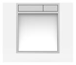 SANIT Betätigungsplatte LIS ohne Beleuchtung Grundplatte Glas weiss Tastenpaar chrom