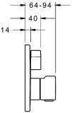 HANSAHOME Fertigmontageset mit Funktionseinheit Wannen-Thermostat-Batterie, DN 15 (G 1/2)