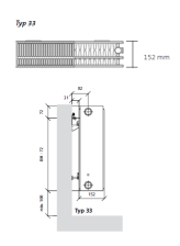 Purmo Plan Ventil Compact Mittelanschluss Typ 33, Bauhöhe:500mm