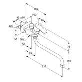 Kludi Pure&Easy WANNENFÜLL- UND BRAUSE-EINHANDMISCHER DN 15