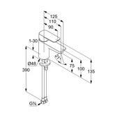 Kludi Pure&Style Waschtisch-Einhandmischer 75 DN 15 ohne Ablaufgarnitur