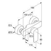 Kludi Pure&Style BRAUSE-EINHANDMISCHER DN 15