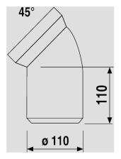 Sanit WC-Anschlussbogen DN100 wei&szlig; 45 Grad