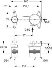 Ideal Standard Unterputz-Bausatz 1 für Einhebel-Wand-Waschtischarmatur